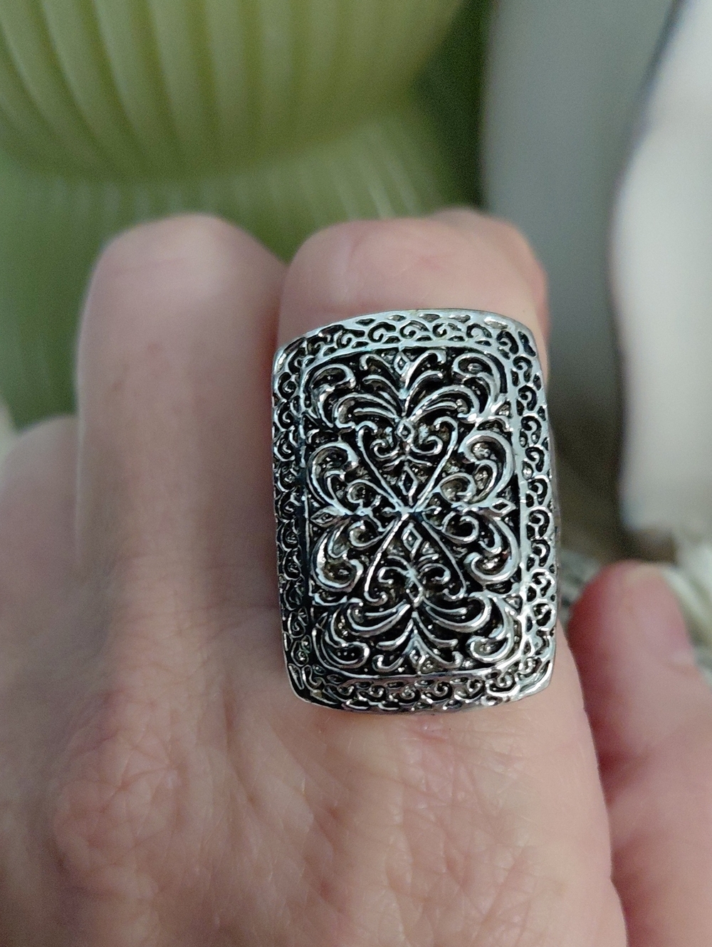 Silver  Filigree Statement Ring